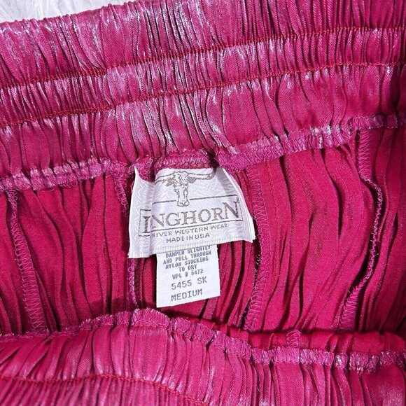 Longhorn By Niver Western Wear Crinkly Silky Long Maxi Skirt Mauve‎ Pink Size M - Picture 9 of 11